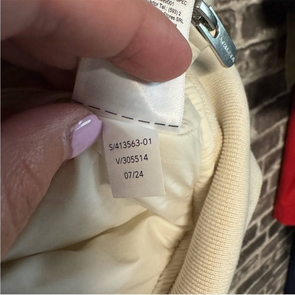 NWT Athleta SATEEN BOMBER jacket Bone cream size M‎ - Picture 9 of 14